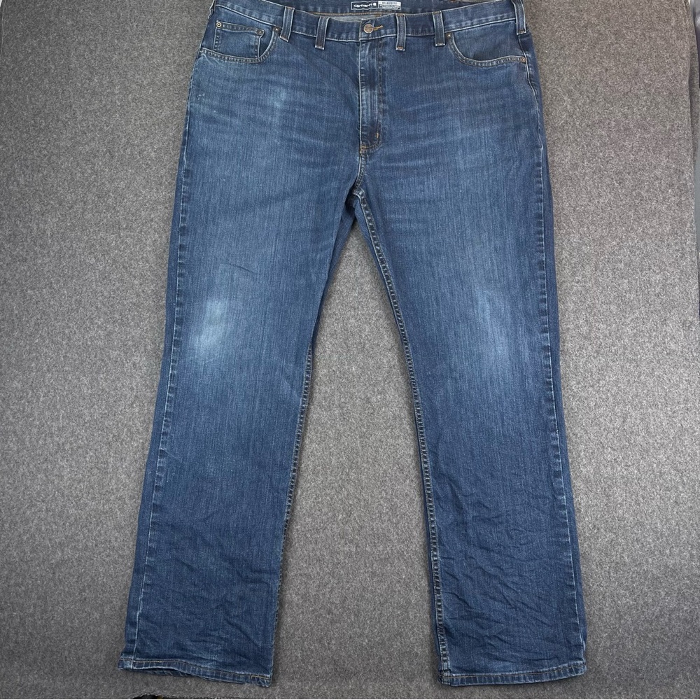 Carhartt Relaxed Fit Rugged Flex Blue Jeans Mens 44x34 Stretch Medium Wash